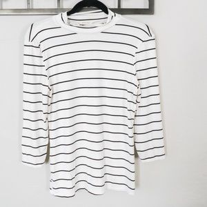 Striped mock turtleneck shirt sold by Böhme